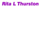 Thurston Rita - Optometrist Canberra